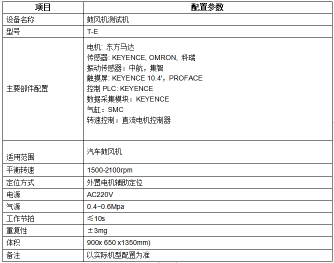 鼓風機平衡測試機設備參數